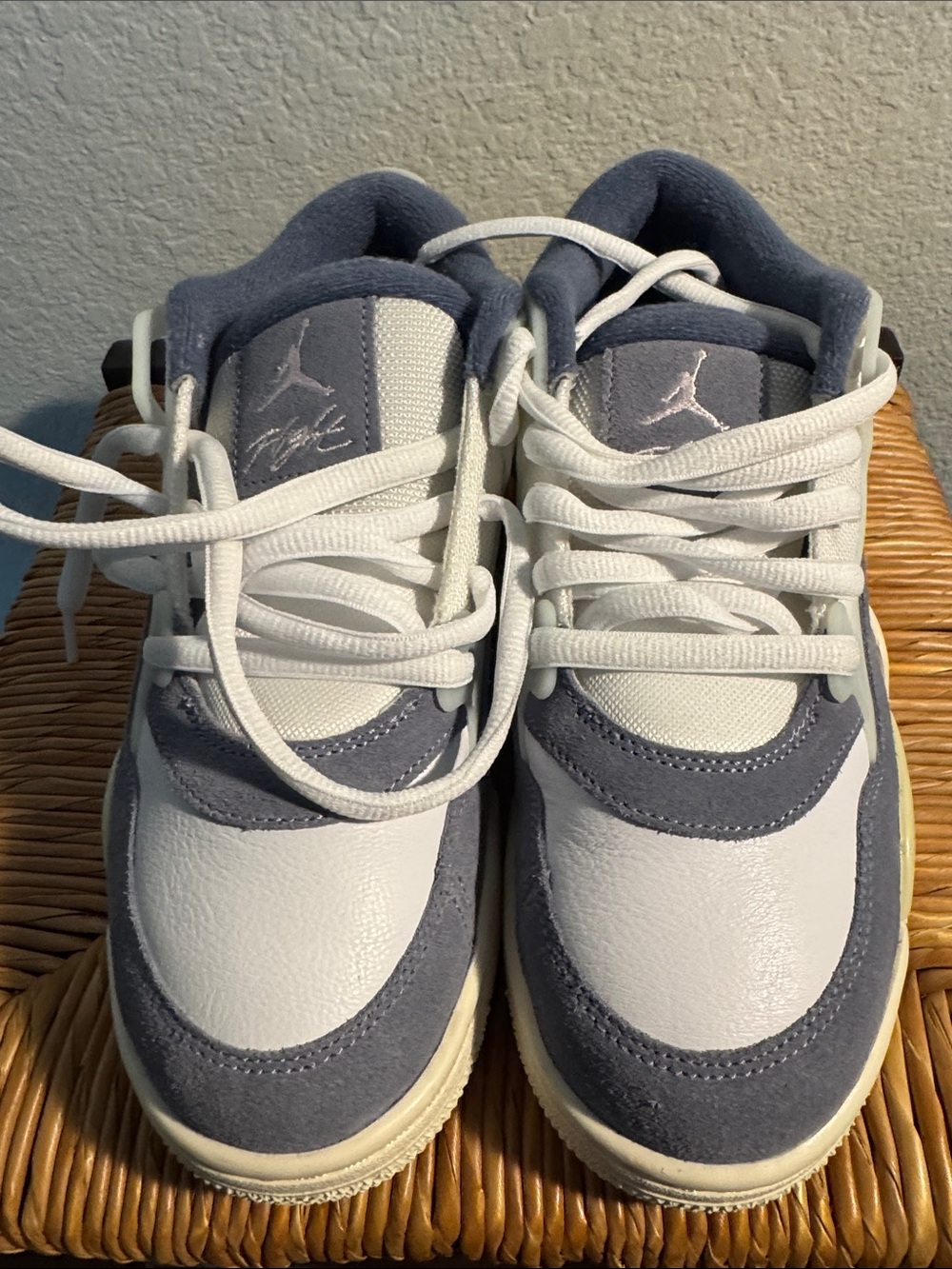 Jordan Kids White and Gray Low-Top Sneakers